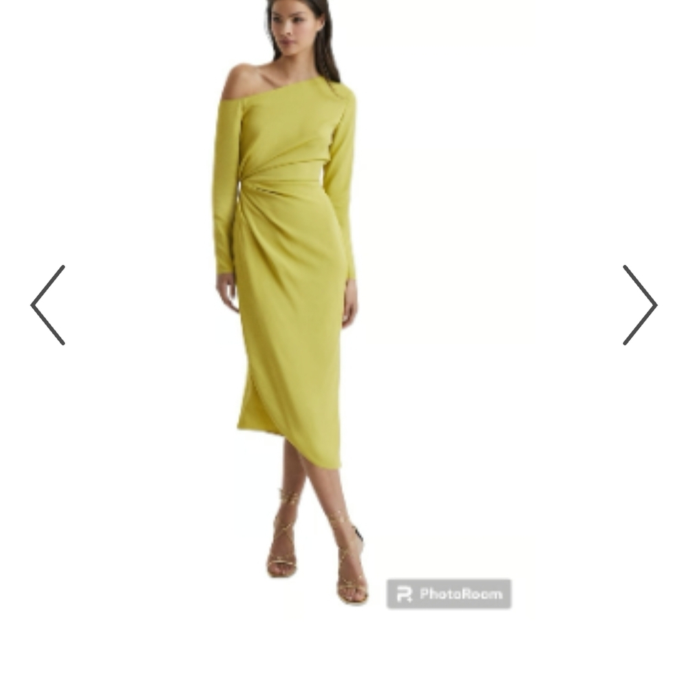 Reiss London Nadia Midi Dress in Lime